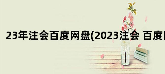 '23年注会百度网盘(2023注会 百度网盘)'